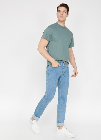 Штани KOTON однотонні блакитні джинсові