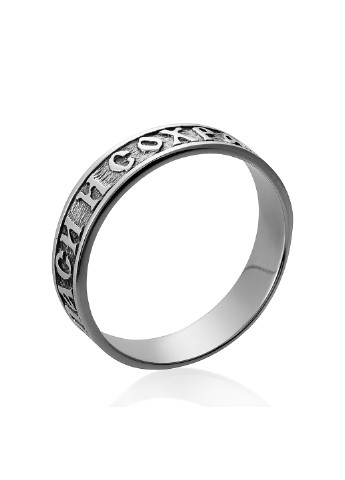 Серебряное кольцо СПАСИ И СОХРАНИ (231) размер 20,5 Prykrasy (243450690)