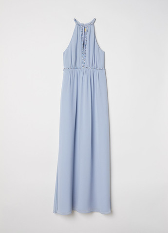 Блакитна вечірня сукня кльош, в грецькому стилі H&M однотонна