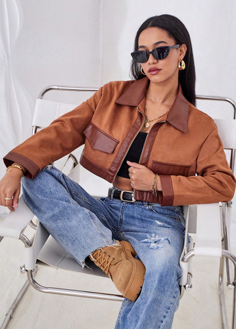 Коричнева демісезонна куртка SHEIN