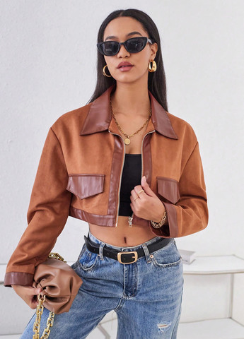 Коричнева демісезонна куртка SHEIN