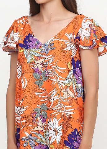 Оранжевое кэжуал платье Miss Poem с цветочным принтом