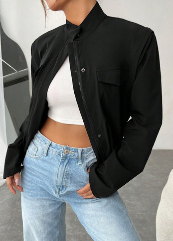 Чорна демісезонна куртка куртка-трансформер SHEIN