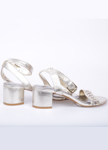 Серебряные босоножки Ralph Lauren с ремешком с перфорацией