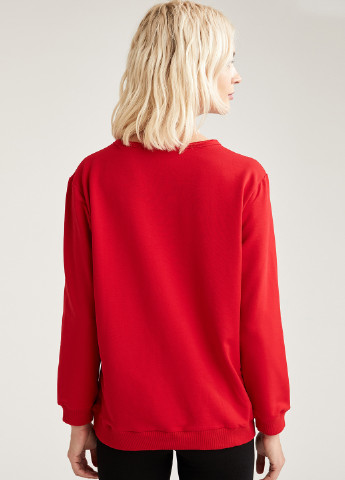 DeFacto свитер красный кэжуал трикотаж, хлопок
