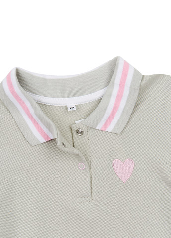 Серая детская футболка-поло для девочки Garnamama однотонная