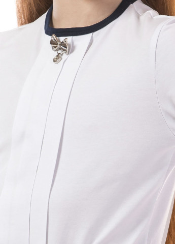 Белая однотонная блузка с длинным рукавом Kids Couture демисезонная