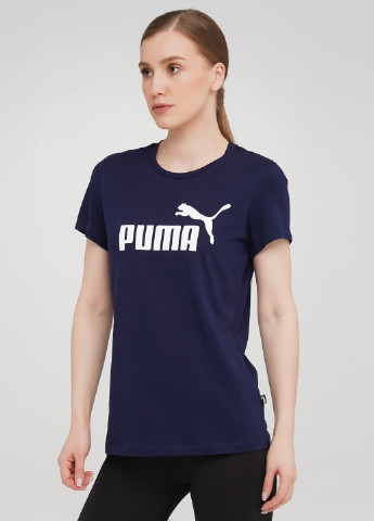 Темно-синя всесезон футболка Puma Ess Logo Tee