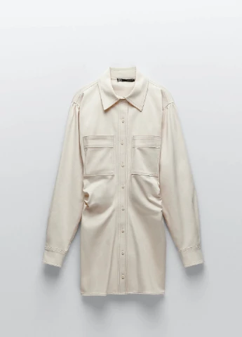 Молочна кежуал плаття, сукня Zara однотонна