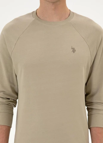Бежевий світшот U.S. Polo Assn. однотонний вишивка (370301122)