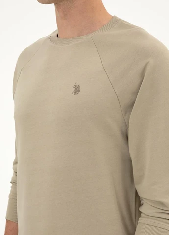 Бежевий світшот U.S. Polo Assn. однотонний вишивка (370301122)
