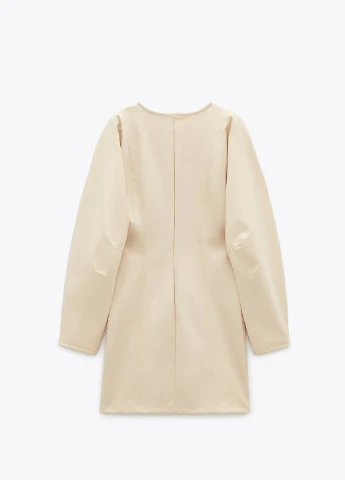 Молочное кэжуал платье Zara однотонное