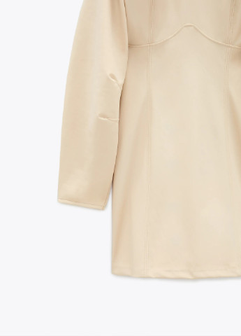 Молочное кэжуал платье Zara однотонное