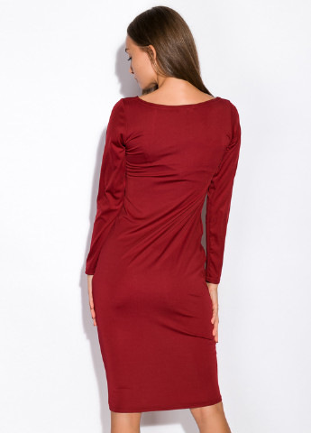 Бордова кежуал сукня футляр Time of Style однотонна
