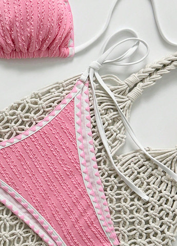 Рожевий літній купальник (ліф, трусики) бікіні, роздільний SHEIN