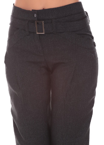 Темно-серые кэжуал демисезонные прямые брюки Ut
