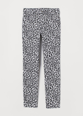 Черно-белые демисезонные скинни, укороченные джинсы H&M