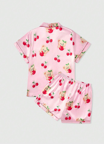 Рожева всесезон піжама (блуза, шорти) сорочка + шорти SHEIN