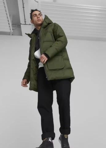 Сіро-зелена зимня куртка Puma Protective Hooded Down Coat
