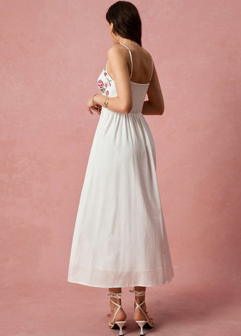 Білий кежуал сукня а-силует SHEIN однотонна