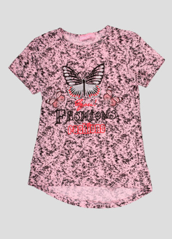Розовая демисезонная футболка для девочки Sincere
