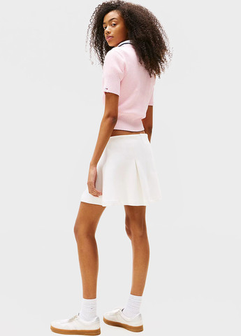 Молочная кэжуал однотонная юбка Tommy Jeans клешированная