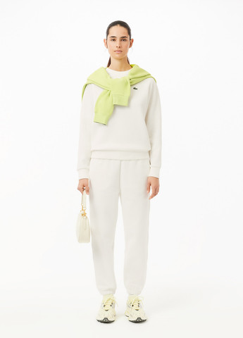 Молочний світшот Lacoste однотонний нашивки (329629210)