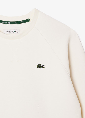 Молочний світшот Lacoste однотонний нашивки (329629210)