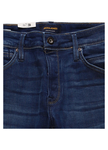 Темно-синие демисезонные зауженные джинсы Jack & Jones