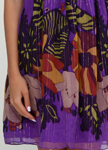 Фіолетова кежуал сукня в стилі армпір Tibi з квітковим принтом