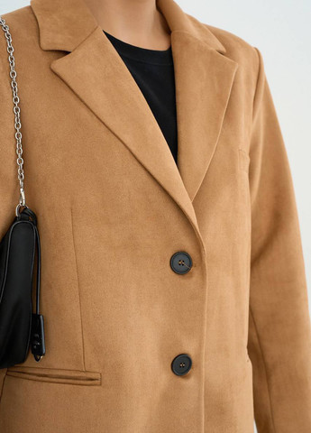 Коричневый женский жакет QU style однотонный - всесезон