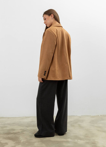 Коричневый женский жакет QU style однотонный - всесезон