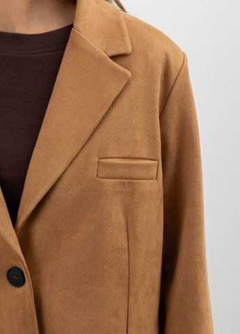 Коричневый женский жакет QU style однотонный - всесезон