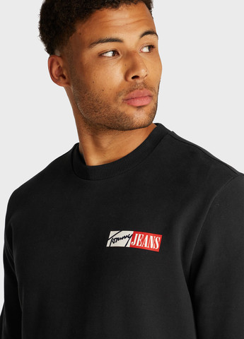 Чорний світшот Tommy Jeans логотип без декору (347656223)