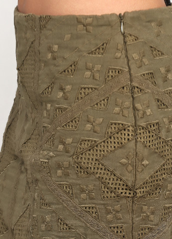 Оливковая (хаки) кэжуал однотонная юбка Massimo Dutti карандаш