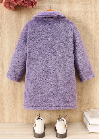 Світло-фіолетове демісезонне Пальто однобортне SHEIN