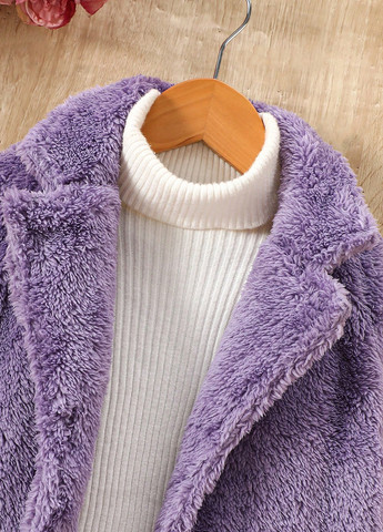 Світло-фіолетове демісезонне Пальто однобортне SHEIN