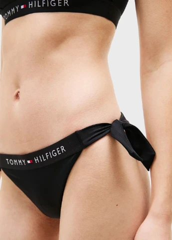 Черные купальные трусики-плавки с логотипом Tommy Hilfiger
