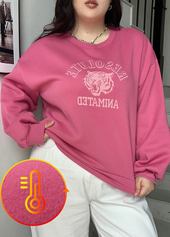 Розовый свитшот SHEIN надпись без декора (324390424)