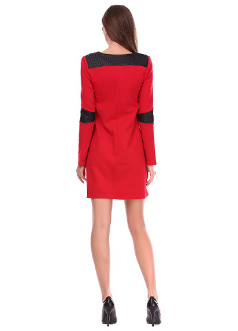 Красное кэжуал платье с длинным рукавом Ut