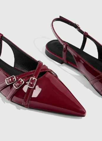 SHEIN Туфлі слінгбекі бордовий з штучна шкіра, китай — літо (344466326)