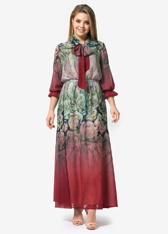 Комбинированное кэжуал платье клеш Lila Kass с цветочным принтом