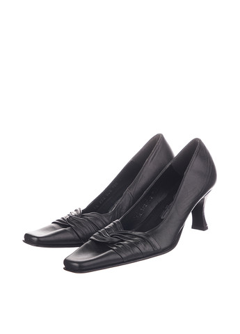 Черные женские кэжуал туфли на среднем каблуке южная корея - фото