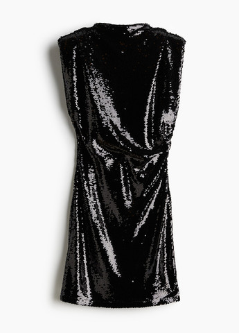 Черное коктейльное, вечернее платье H&M однотонное