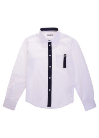 Белая кэжуал рубашка однотонная Pinetti с длинным рукавом