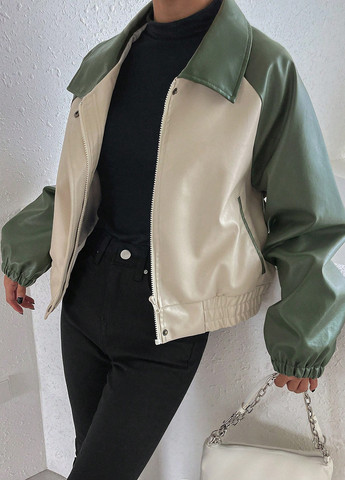 Бежева демісезонна куртка байкерська SHEIN