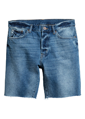 Шорти H&M однотонні сині джинсові бавовна