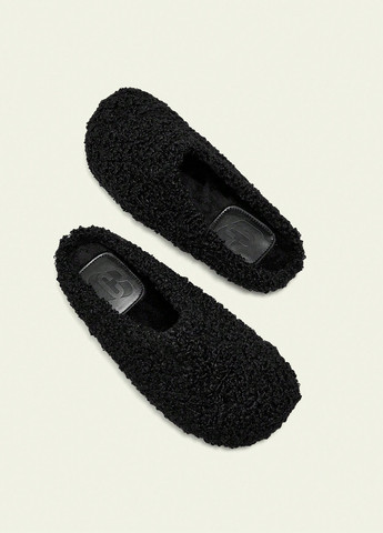 Черные туфли SHEIN без каблука с логотипом