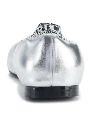 Женские балетки Karl Lagerfeld | серебряные надписи логотип искусственная кожа (329831986)