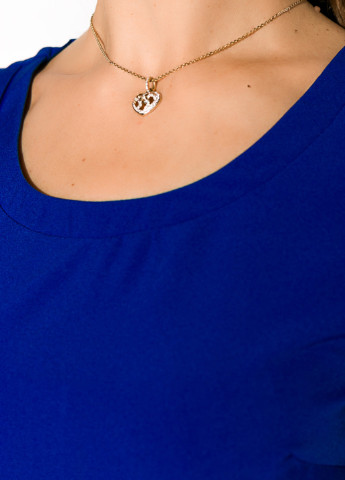 Синее кэжуал платье клеш Time of Style с цветочным принтом